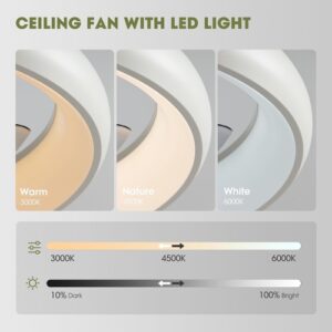 Ceiling Fans with Lights, Flush Mount Ceiling Fan with Alexa/Google - Image 4