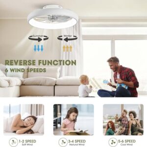 Ceiling Fans with Lights, Flush Mount Ceiling Fan with Alexa/Google - Image 3