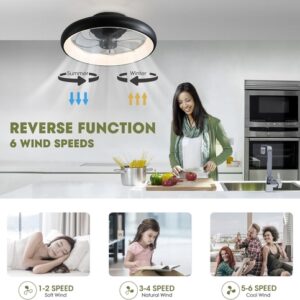Ceiling Fans with Lights, Flush Mount Ceiling Fan with Alexa/Google - Image 4