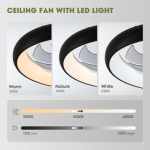 Ceiling Fans with Lights, Flush Mount Ceiling Fan with Alexa/Google - Image 5