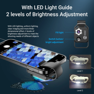 APEXEL Digital 200X Microscope Lens with CPL Mobile LED Guide Light - Image 3