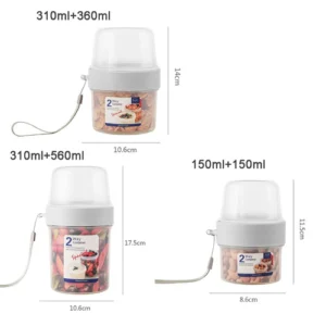 2Layer Yogurt Salad Sealed Box Portable Lunch Bowl For Cereals Snack - Image 5
