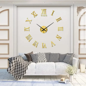 3D Acrylic Digital Wall Clock Roman Numerals Design Mirror Wall Clock - Image 3