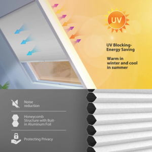 Skylight Blinds Cordless Roof Honeycomb Window Shades Blackout - Image 3