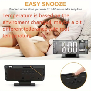 Mirror multifunctional projection alarm clock Intelligent luminous - Image 3