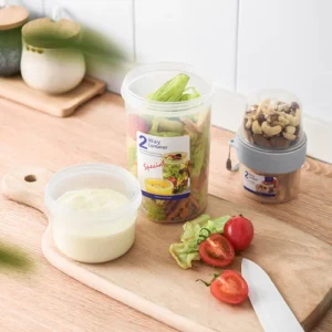 2Layer Yogurt Salad Sealed Box Portable Lunch Bowl For Cereals Snack - Image 3