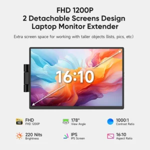 Dopesplay 14.1" Triple Laptop Screen Extender – Dual FHD 1200P IPS Monitors for Multitasking - Image 4