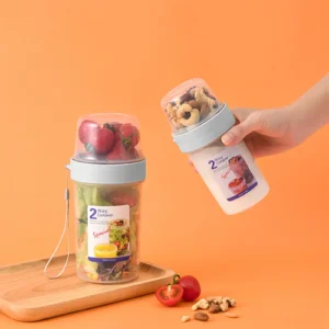 2Layer Yogurt Salad Sealed Box Portable Lunch Bowl For Cereals Snack - Image 4