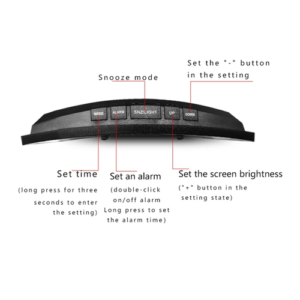 1pc LED curved screen mirror alarm clock, clear large screen clock, - Image 4