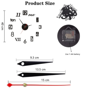2022 New 3D Roman Numeral Acrylic Mirror Wall Clock Sticker Fashion - Image 3