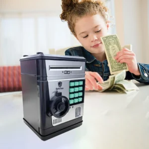 Electronic Piggy Bank Fingerprint Password Money Saving Box Automatic - Image 5