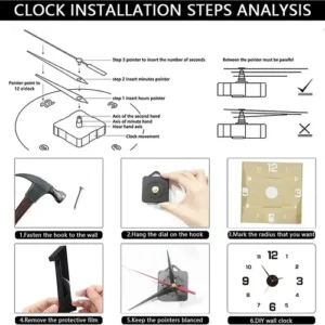 Creative Frameless DlY Wall Clock WallDecal Home Silent Clock Living - Image 5