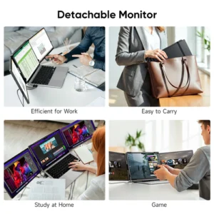 Dopesplay 14.1" Triple Laptop Screen Extender – Dual FHD 1200P IPS Monitors for Multitasking - Image 6