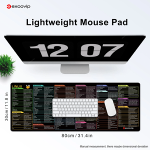 EXCO Linux Commands Line Mouse Pad Large Mousepad Shortcuts for Red - Image 5