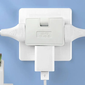 3 Way Flat Wall Outlet Extender Portable Wall Outlet Extender Wall Tap - Image 3