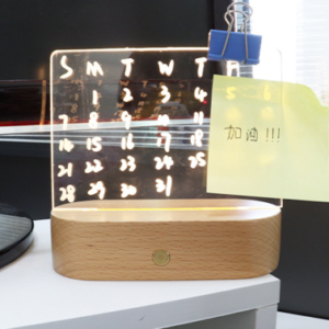Wood Table Lamp Night Light with Message Board Girl Bedroom Decor - Image 5