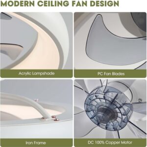 Ceiling Fans with Lights, Flush Mount Ceiling Fan with Alexa/Google - Image 6